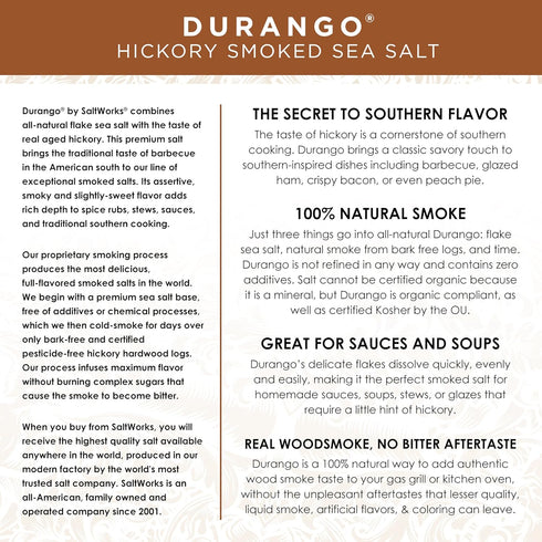 8 Artisan Salt Company Durango Hickory Smoked Sea Salt, Pour Spout Pouch, Ounce