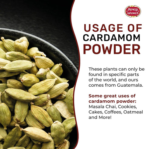 Spicy World Ground Cardamom Powder (Cardamon), 3.5 Ounce Bag