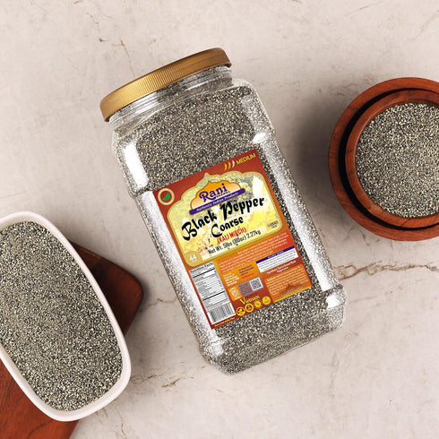 28 80oz (5lbs) 2.27kg Rani Black Pepper Coarse Ground Mesh (Table Grind) Bulk PET Jar ~ All Natural | Vegan | Gluten