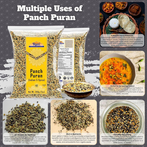 Rani Panch Puran (5 Spice) 7oz (200g) - All Natural, Vegan, Gluten Friendly, NON-GMO, Kosher, Indian Origin (Equal