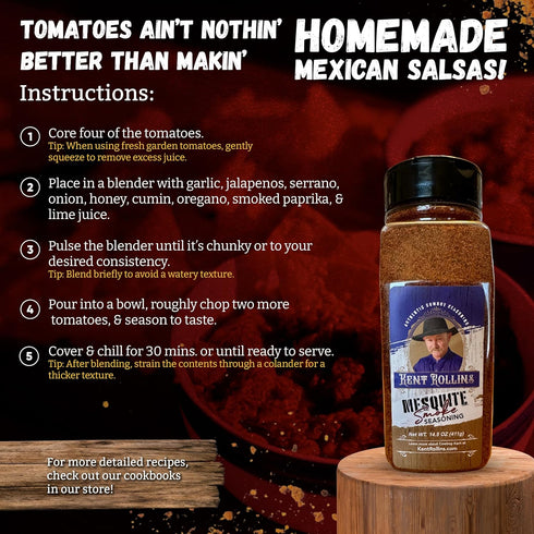 Kent Rollins Mesquite Smoke Seasoning, 14.5 oz for Meat and Beans