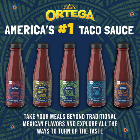 8 Ortega Sweet & Spicy Mole Taco Sauce, Sweet and Spicy Sauce and Marinade, Ounce