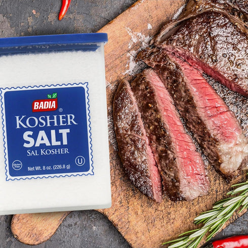 8 oz Badia Kosher Salt, Essential Kitchen Kosher Salt for Grilling, Cooking & Everyday Seasoning