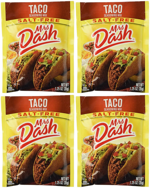 Mrs Dash Salt Free Taco Seasoning Mix - 4 Pack (1.25 oz Packets)