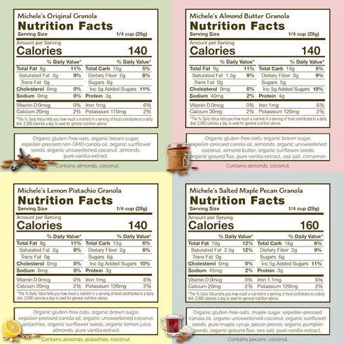 Packs, Pack Michele's Granola Almond Butter Bulk and Michele's Mini Snack Variety