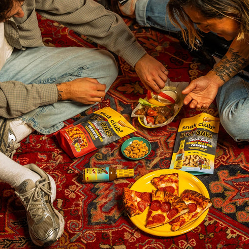 6 oz Snak Club x Hot Ones Honey Roasted Cashews, Smoky Sweet, Spicy Nuts, Inspired by Hot Ones, Vegan Snack, Resealable