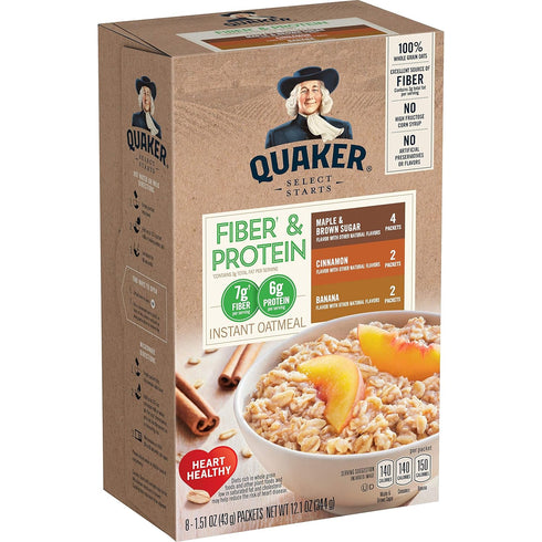 Quaker Instant Oatmeal Weight Control, Variety Pack, Breakfast Cereal, 8 Packets Per