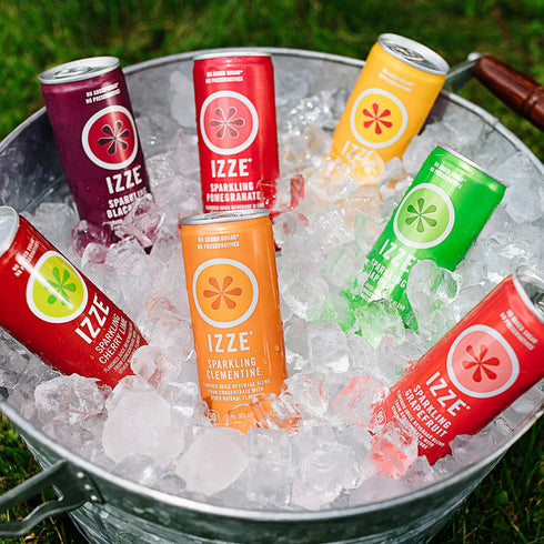 Blend,Sunset Pack,Clementine,Peach,Cherry Added,8.4 Oz,(Pack 48) IZZE Sparkling Juice Beverage Variety
