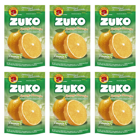 ZUKO Orange Instant Powder Drink, Family Pack, No Sugar Needed, Vitamin C,