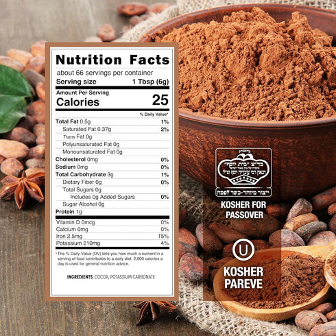 2 Pack 14oz Roots Circle Unsweetened Cocoa Powder | Rich Dark Chocolate Flavor, Perfect for Baking, Smoothies, and Hot