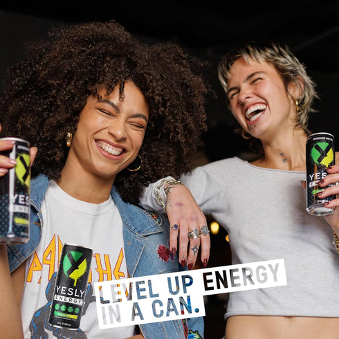 12 Oz (Pack 12) Yesly Energy - All Natural Clean Energy Drink - Zero Sugar Functional Energy Infused with Vitamins