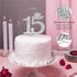 Number 15 Quinceanera Rhinestone Princess Crown Monogram Cake Topper for Sweet 15th Birthday Party (Silver)