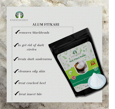 AYURVEDASHREE Alum Powder 200 Gm, Food Grade Granulated Powdered Alum, 100% Pure, Food Preservative