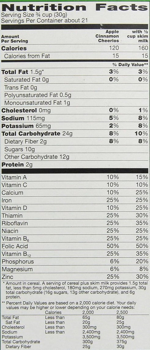 22.7 oz Apple Cinnamon Cheerios Gluten Free Cereal Box