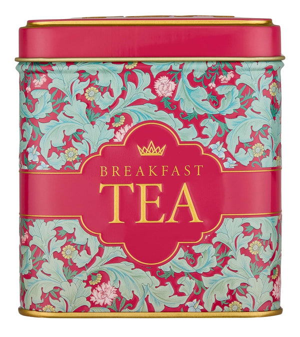 New English Teas Victorian Garden Tea Tin with 32 English Breakfast Teabags