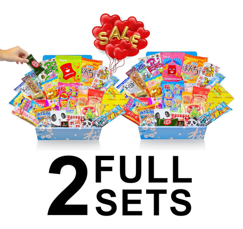 2 Sets 2x 30 (60 Sakura Box Japanese Snacks & Candy - Piece Dagashi Gift Box Pieces)