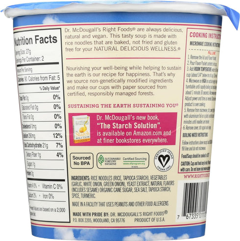 1.9-Ounce Dr. McDougall's Right Foods Vegan Spring Onion Noodle Soup, Cup