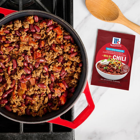 30% 1.25 Oz McCormick, Less Sodium Mild Chili Seasoning Mix