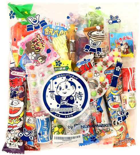 Samurai Kid Set, 36pc Dagashi Japanese Snack Assortment with sticker