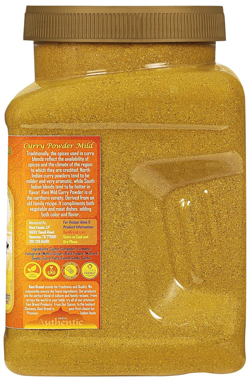 (10-Spice 2lbs (908g) Rani Curry Powder Mild Authentic Indian Blend) PET Jar ~ All Natural | Salt-Free | NO Chili