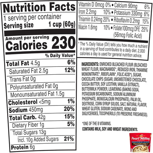 2.11oz (12 Pack) Pearl Milling Company Pancake Cups, Chocolate Chip, Cups