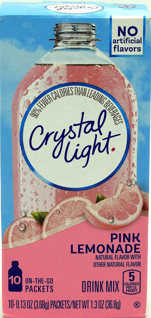 Crystal Light On The Go Pink Lemonade, 10-Packet Box (Pack of 9)