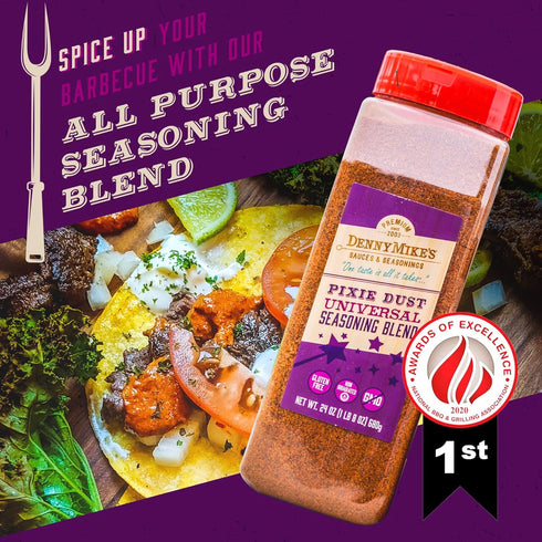 DennyMike’s Pixie Dust Universal Seasoning Blend, Premium All Purpose Seasoning, All Natural Complete Seasoning for Meat, Chicken, Beef, Seafood, Vegetables, and More, Gluten and MSG-Free, 24 oz