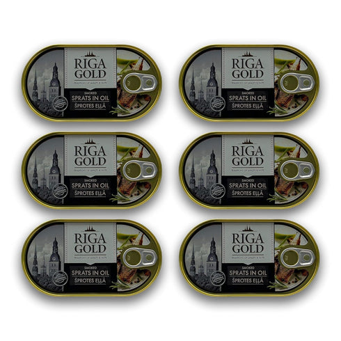 190gr (pack 6) RIGA GOLD Shproti, Sprats in Oil