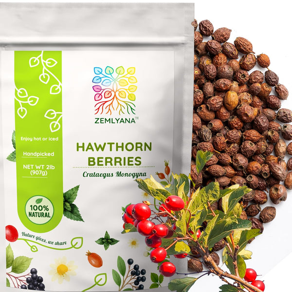 Hawthorn Berry Tea - Whole Berries Dried - Natural Crataegus Monogyna, Bulk