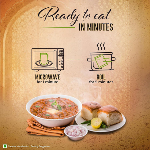 10-Ounce (Pack 6) Kitchens Of India Ready To Eat Pav Bhaji, Mashed Vegtable Curry, Boxes