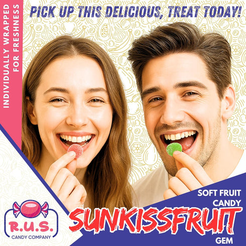 2 (2 SunkissFruit Gems, Pound Bulk Bag, Fruit Gems, Soft Candy Individually Wrapped Pound)