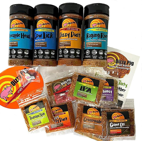 Dizzy Pig Original Classics Seasonings Gift Box | Dizzy Dust All-Purpose BBQ Rub, Cow Lick Texas Style Spicy Beef Rub