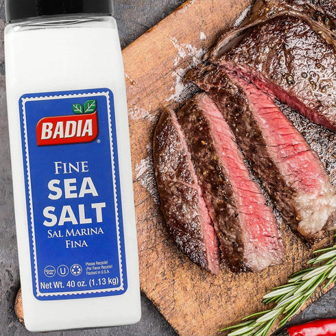 40 oz Badia Sea Salt, Fine Ground Pure & All-Natural - Kosher