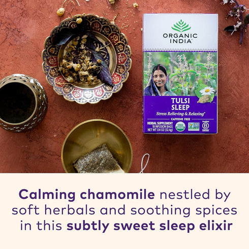 Immune 18 3 Pack ORGANIC INDIA Tulsi Sleep Herbal Tea - Holy Basil, Ashwagandha, Chamomile, Night Time Tea for Bedtime