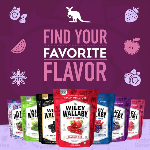 Wiley Wallaby Licorice 10 Ounce Classic Gourmet Soft & Chewy Australian Huckleberry Licorice Candy
