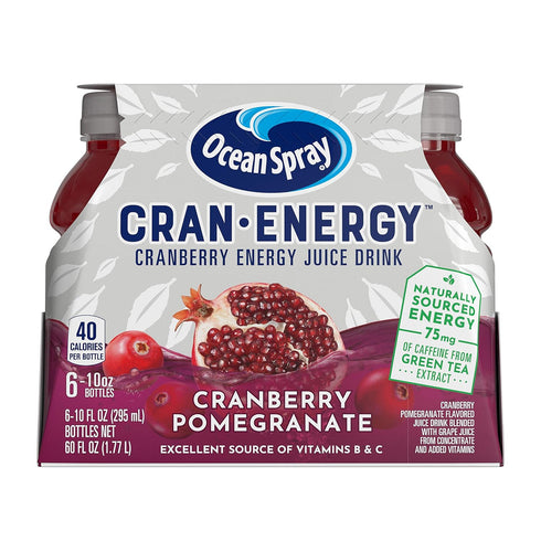 Ocean Spray Cran-Energy, Cranberry Pomegranate Energy Juice Drink, 10 Ounce Bottle (Pack