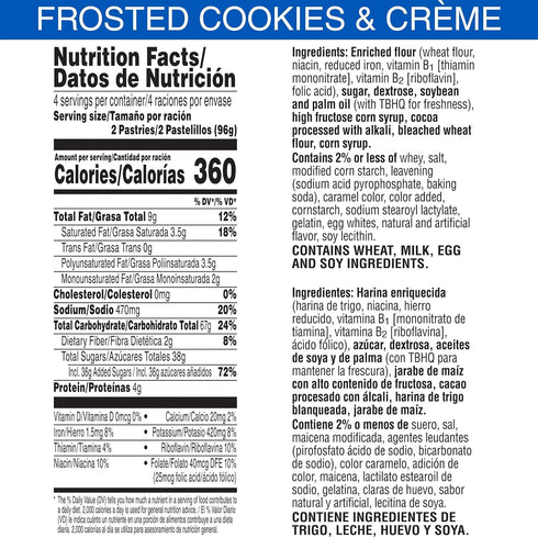 (96 Pop-Tarts Toaster Pastries, Breakfast Foods, Kids Snacks, Frosted Cookies and Creme Pop-Tarts)