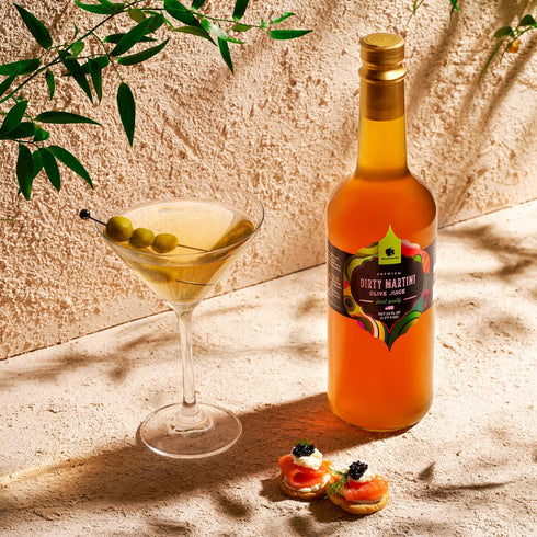 25oz (Pack 2) Gourmanity Olive Juice for Dirty Martinis, Premium Olive Brine an Ideal Martini Mix, Classic Cocktail