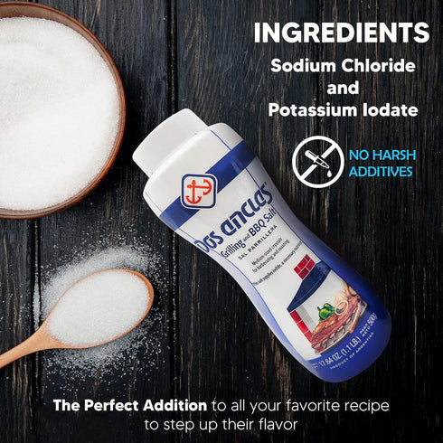2 Pack, 17.64 Oz (1.1 LB) Dos Anclas Sal Parrillera Rock Salt for Grilling and BBQ, Refined Medium Grain Salt for Meat