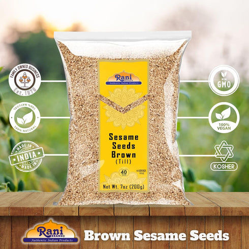 Rani Sesame Seeds Whole Brown, Raw (Till), 7oz (200gm), All Natural, Gluten Friendly, NON-GMO, Kosher, Vegan