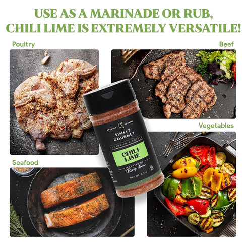 Chili Lime Spice | Premium Blend Spice for Gourmet Cooking | Recipe in a Bottle, Simply Gourmet by Rivky Kleiman