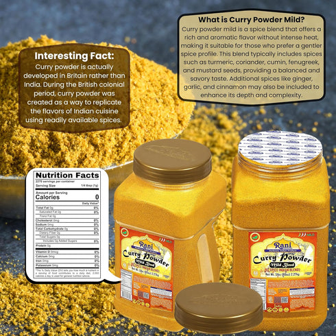 (10-Spice 5lbs (2.27kg) Rani Curry Powder Mild Authentic Indian Blend) PET Jar ~ All Natural | Salt-Free | NO Chili