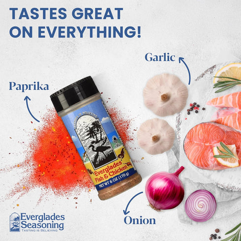 14 oz (Pack 2) Everglades Seasoning & BBQ Rub Combo of Fish & Chicken and All Purpose Seasoning & Rub for Grilling