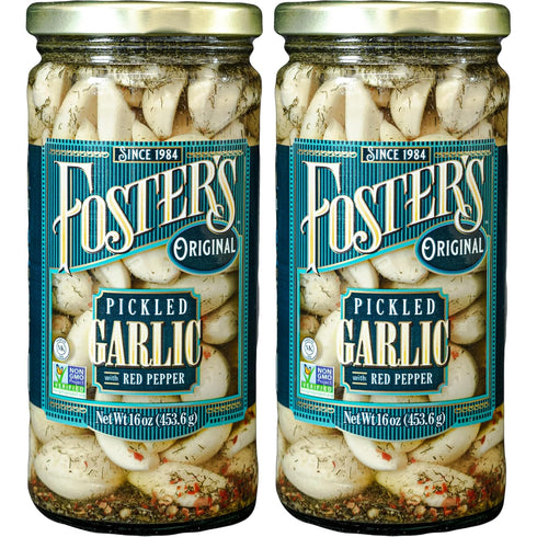 Foster's Pickled Garlic Cloves in a Jar, Original, 16oz, 2 Pack, Traditional