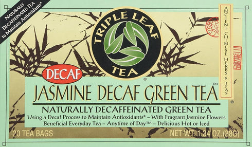 Triple Leaf Tea , Inc Tea, Jasmine Green, Decaf, 20-Count (Pack of 6)
