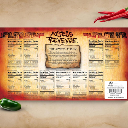 Pack 10 Set Aztecs Revenge Mexican Style Hot Sauce Variety - Hot Sauce Bottles Gift