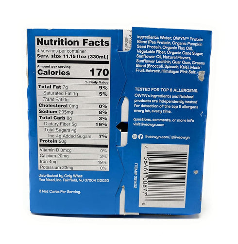 4pk, 11.15 OWYN Smooth Vanilla Plant-Based Protein Shake FZ