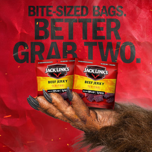 Jerky,Teriyaki,Multipack Packs 7g 100% 0.625 oz,(Pack 40) Jack Link's Beef Bags - Flavorful Meat Snacks