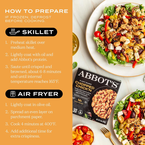 abbot's Plant-Based Chopped Chick'n, Vegan, Gluten-Free, High-Protein