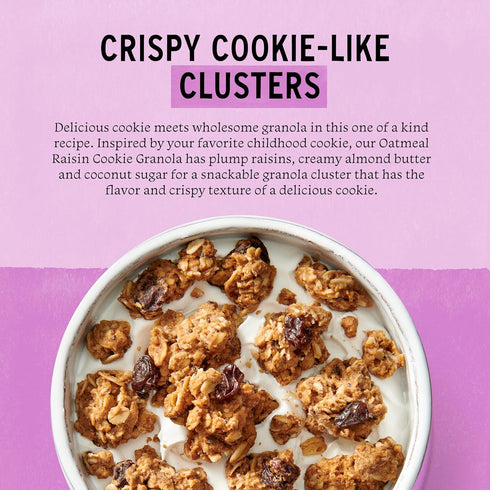 11oz (3 Pack) Purely Elizabeth, Cookie Granola, Oatmeal Raisin, Bag